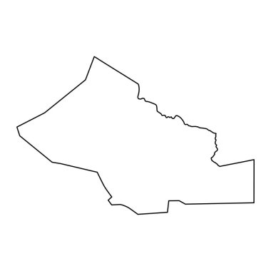 Kidal bölge haritası, Mali idari bölümü. Vektör illüstrasyonu.