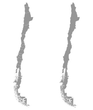 Şili 'nin idari bölümlerinin haritası.