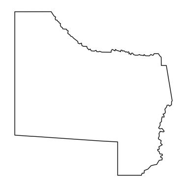 Kavango Batı bölgesi haritası, Namibya idari bölümü. Vektör illüstrasyonu.