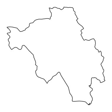 Bago bölgesi haritası, Myanmar 'ın idari bölümü. Vektör illüstrasyonu.