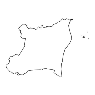 Kuzey Karayip Özerk Bölgesi haritası, Nikaragua 'nın idari bölümü. Vektör illüstrasyonu.