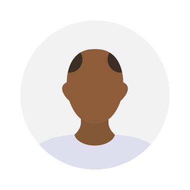Empty face icon avatar with bald patch. Vector illustration.