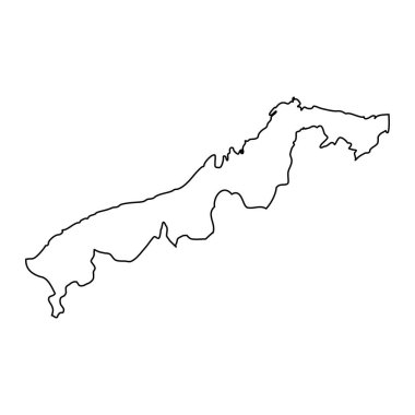 Kolon bölgesi haritası, Panama idari bölümü. Vektör illüstrasyonu.