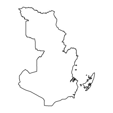 Pwani Bölgesi haritası, Tanzanya idari bölümü. Vektör illüstrasyonu.