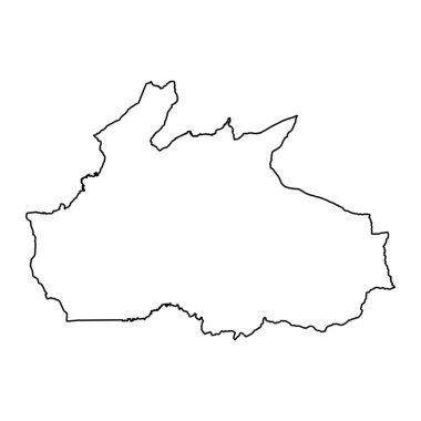 Ruvuma Bölgesi haritası, Tanzanya idari bölümü. Vektör illüstrasyonu.