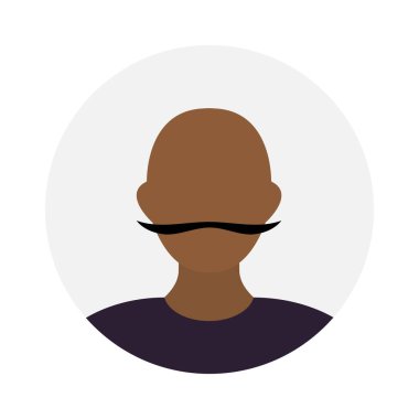 Empty face icon avatar with mustache. Vector illustration.