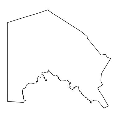 Karakalpakistan haritası, Özbekistan Özerk Cumhuriyeti. Vektör illüstrasyonu.