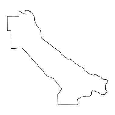 Lebap Bölgesi haritası, Türkmenistan idari bölümü. Vektör illüstrasyonu.