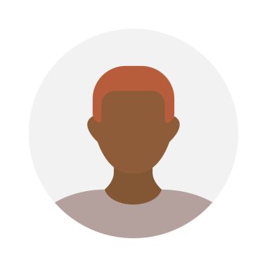 Empty face icon avatar with red hair. Vector illustration.