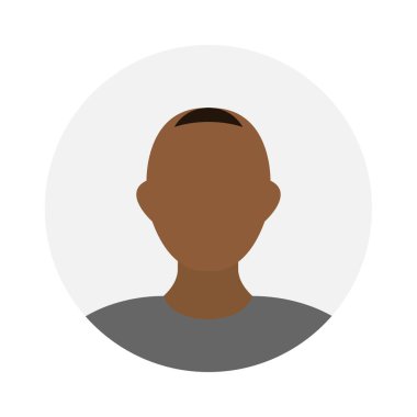 Küçük kaküllü boş yüz simgesi avatarı. Vektör illüstrasyonu.