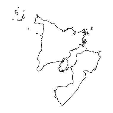 Batı Visayas Bölgesi haritası, Filipinler idari bölümü. Vektör illüstrasyonu.