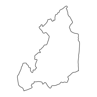 Monaragala Bölgesi haritası, Sri Lanka 'nın idari bölümü. Vektör illüstrasyonu.