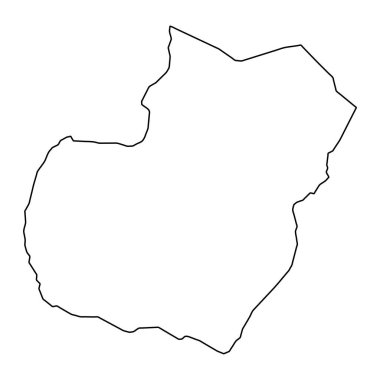 Bioko Sur eyalet haritası, Ekvator Ginesi idari bölümü. Vektör illüstrasyonu.