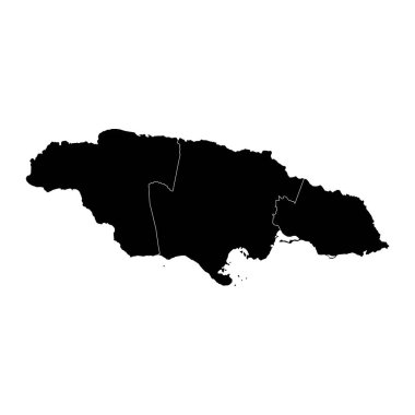Kontluklu Jamaika haritası. Vektör illüstrasyonu.