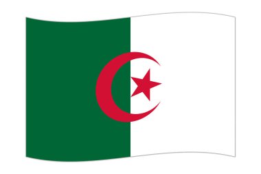 Waving flag of the country Algeria. Vector illustration. clipart
