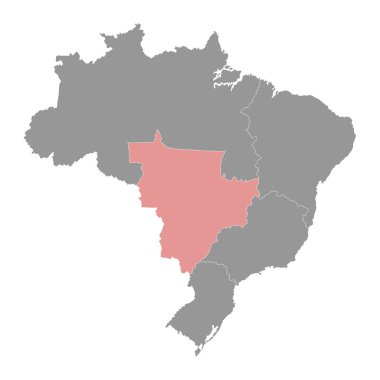 Central West Region map, Brazil. Vector Illustration. clipart