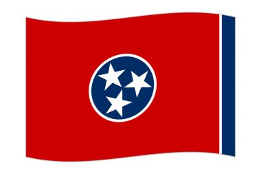 Waving flag of the Tennessee state. Vector illustration.
