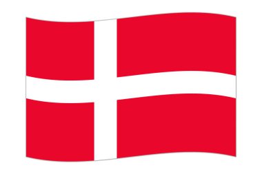 Waving flag of the country Denmark. Vector illustration. clipart