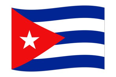 Waving flag of the country Cuba. Vector illustration.