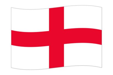 Waving flag of the country England. Vector illustration.