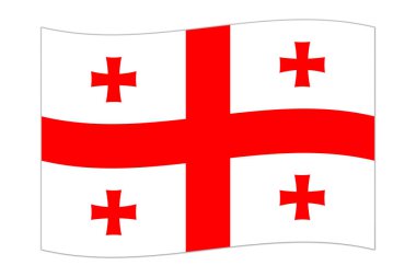 Waving flag of the country Georgia. Vector illustration.