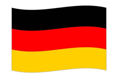 Waving flag of the country Germany. Vector illustration.