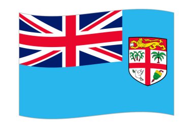 Waving flag of the country Fiji. Vector illustration.