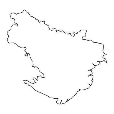 Kızıl Nehir Delta bölgesi haritası, Vietnam idari bölümü. Vektör illüstrasyonu.