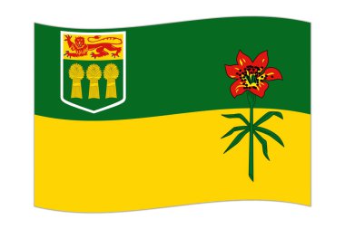 Saskatchewan bayrağı, Kanada eyaleti. Vektör illüstrasyonu.