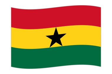 Waving flag of the country Ghana. Vector illustration. clipart