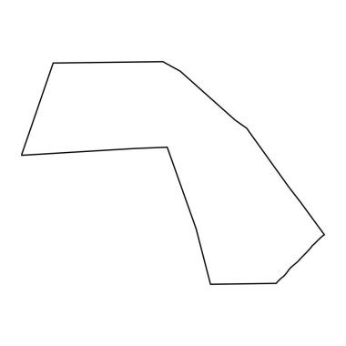 Orta Juba bölgesi haritası, Somali idari bölümü. Vektör illüstrasyonu.