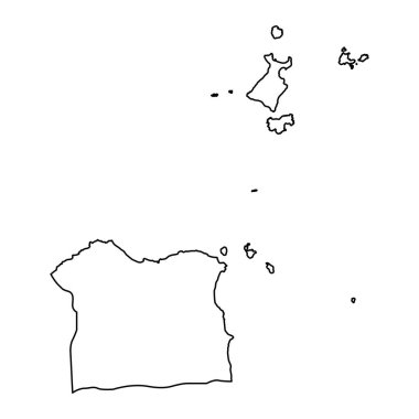 Saint Patrick Parish haritası, Grenada 'nın idari bölümü. Vektör illüstrasyonu.