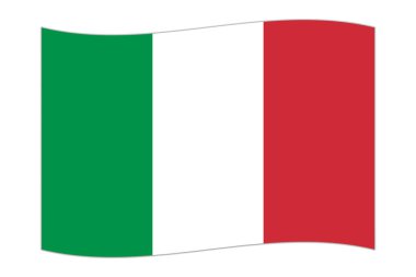 Waving flag of the country Italy. Vector illustration.