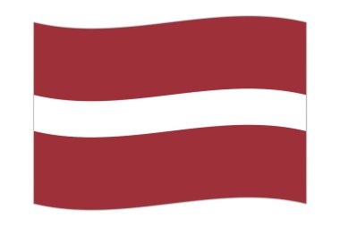 Waving flag of the country Latvia. Vector illustration.
