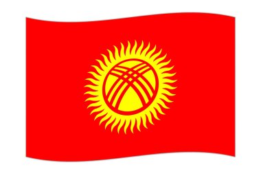 Waving flag of the country Kyrgyzstan. Vector illustration.