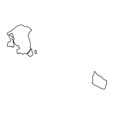 Başkent Bölgesi haritası, Danimarka idari bölümü. Vektör illüstrasyonu.