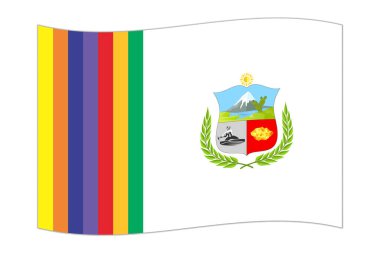 Waving flag of Department of Apurimac, administrative division of Peru. Vector illustration. clipart