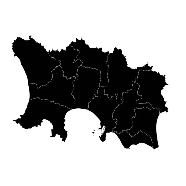 Jersey Mapa Con Divisiones Administrativas Ilustración Vectorial — Archivo Imágenes Vectoriales