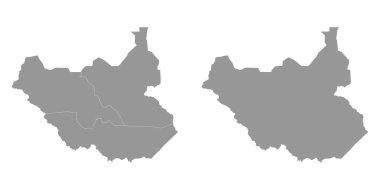 South Sudan regions map. Vector illustration. clipart