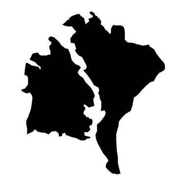 Guldborgsund Belediyesi haritası, Danimarka idari bölümü. Vektör illüstrasyonu.