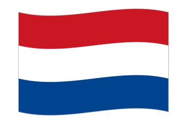 Waving flag of the country Netherlands. Vector illustration.
