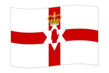 Waving flag of the country Northern Ireland. Vector illustration.