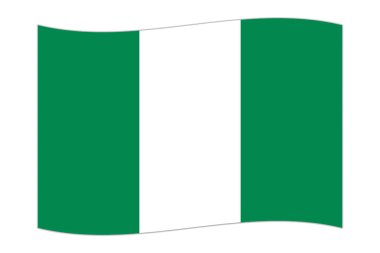 Waving flag of the country Nigeria. Vector illustration.