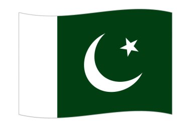Waving flag of the country Pakistan. Vector illustration.