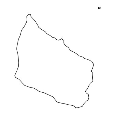 Bornholm haritası, Danimarka idari bölümü. Vektör illüstrasyonu.