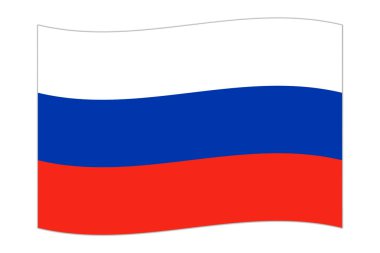 Waving flag of the country Russia. Vector illustration.