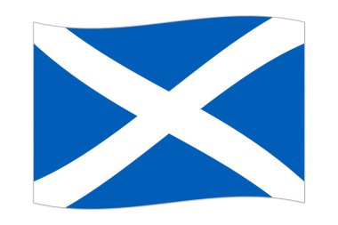 Waving flag of the country Scotland. Vector illustration.