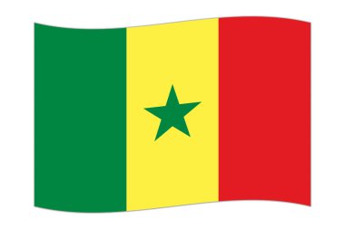 Waving flag of the country Senegal. Vector illustration.