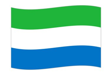 Waving flag of the country Sierra Leone. Vector illustration.