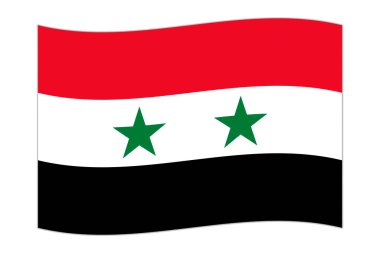 Waving flag of the country Syria. Vector illustration.